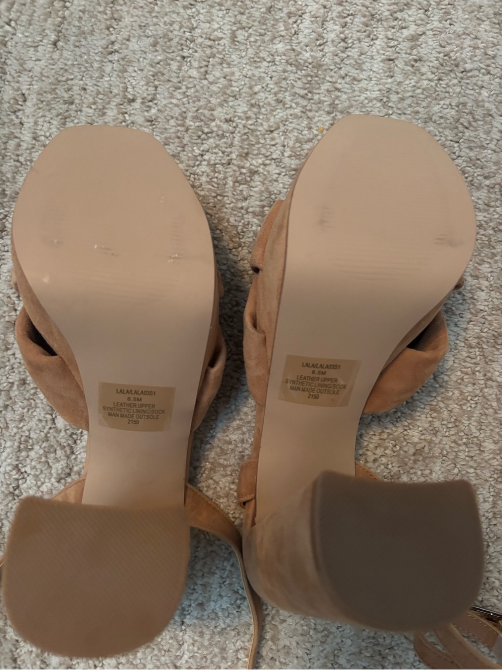 New Steve Madden Suede Lala Platform Block Heel Sandals in Tan 6.5 - Picture 3 of 3